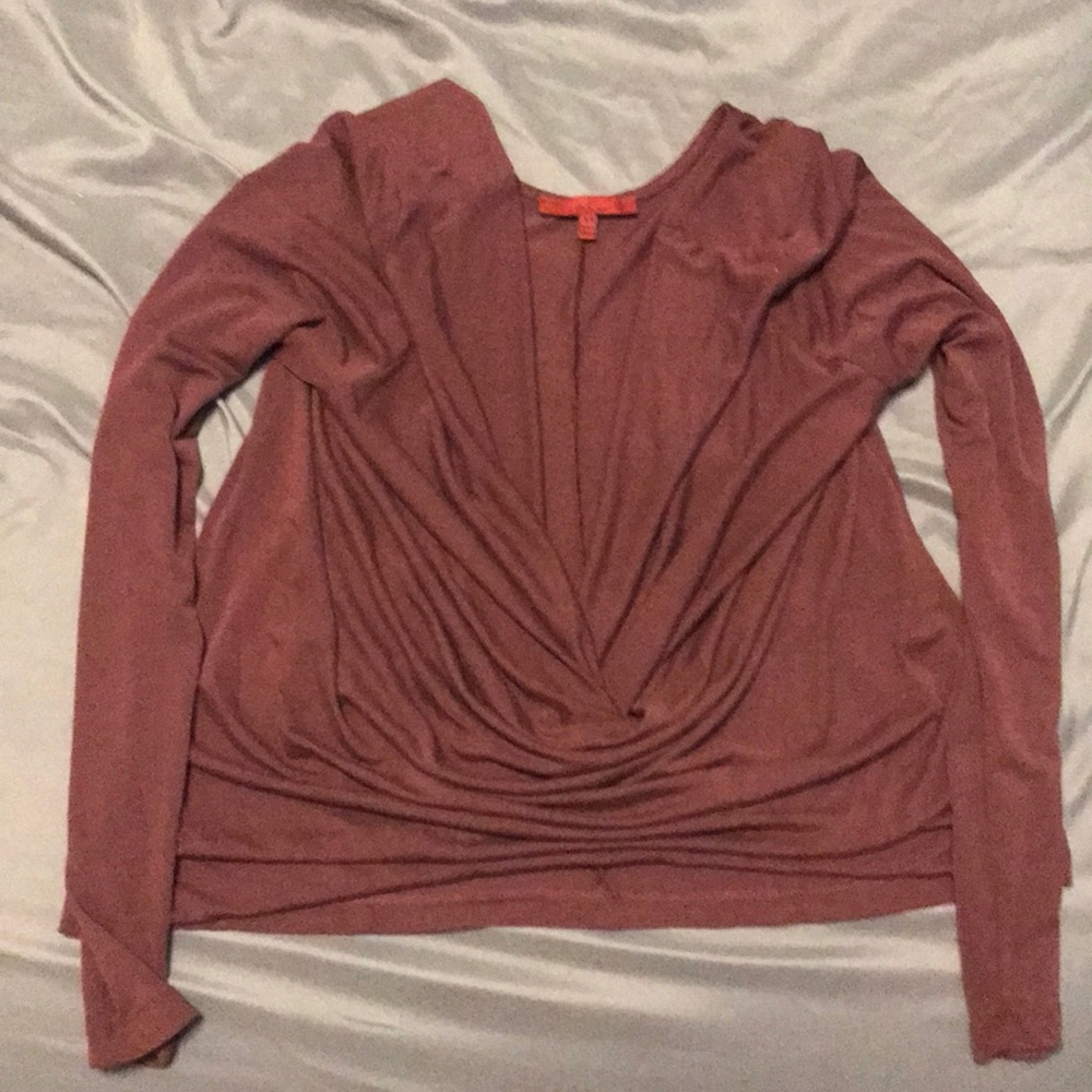 Burgundy/Maroon colored female blouse